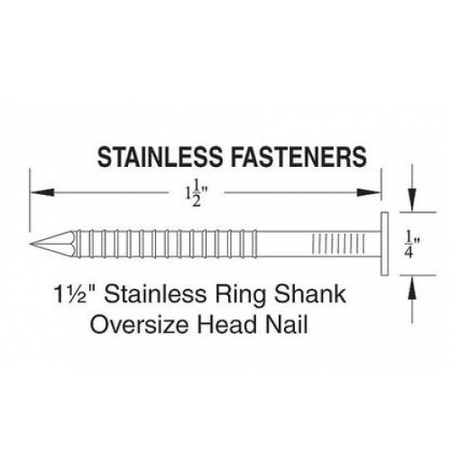 Marine Grade Stainless Ring Shank Overzied Head Nail